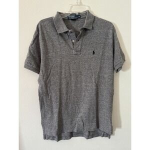 Ralph Lauren‎ Mens POLO SHIRT Heather Gray Authentic Classic Fit Size M